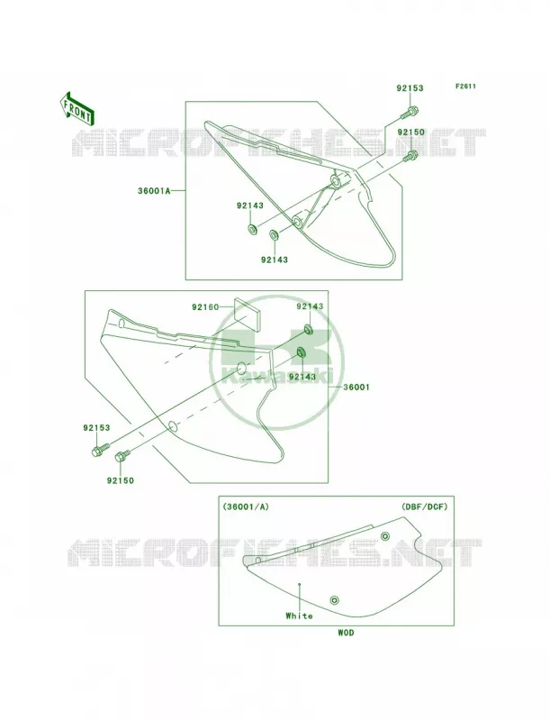 Side Covers Kawasaki MOTOS 100 2012 KX100  KX100DCF