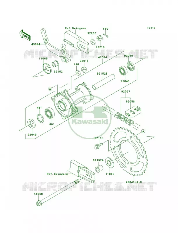 Rear Hub Kawasaki MOTOS 65 2012 KX65   KX65ACF