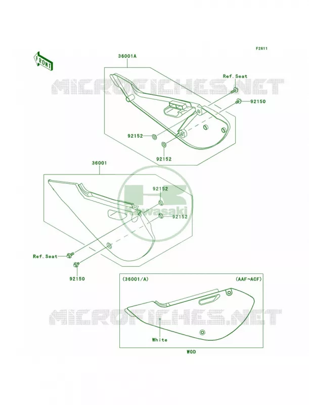Side Covers Kawasaki MOTOS 65 2012 KX65   KX65ACF