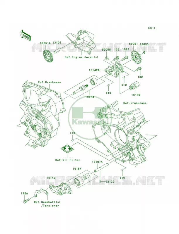 Oil Pump Kawasaki MOTOS 450 2011 KX450F  KX450EBF