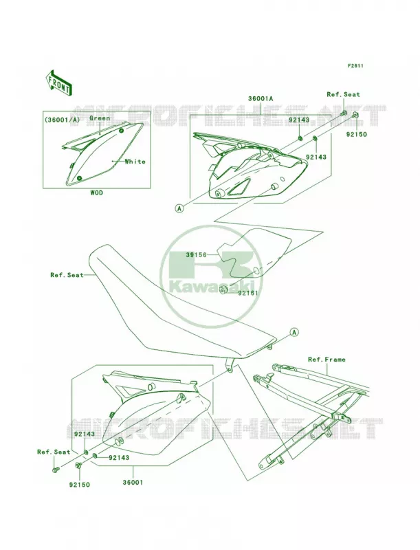 Side Covers Kawasaki MOTOS 450 2011 KX450F  KX450EBF