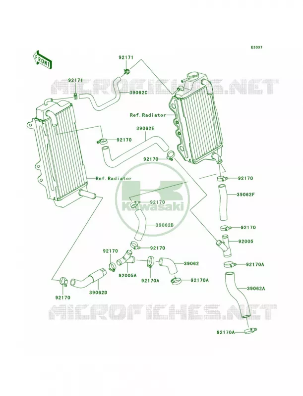 Water Pipe Kawasaki MOTOS 450 2011 KX450F  KX450EBF