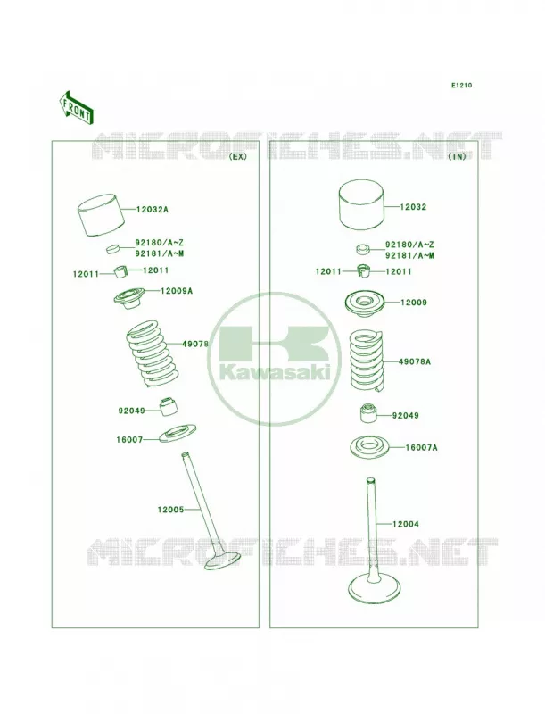 Valves Kawasaki MOTOS 250 2011 KX250F  KX250YBF