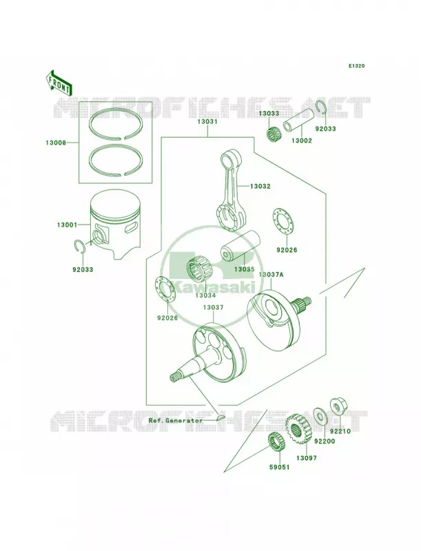 CrankshaftPistons Kawasaki MOTOS 85 2011 KX85  KX85ABF