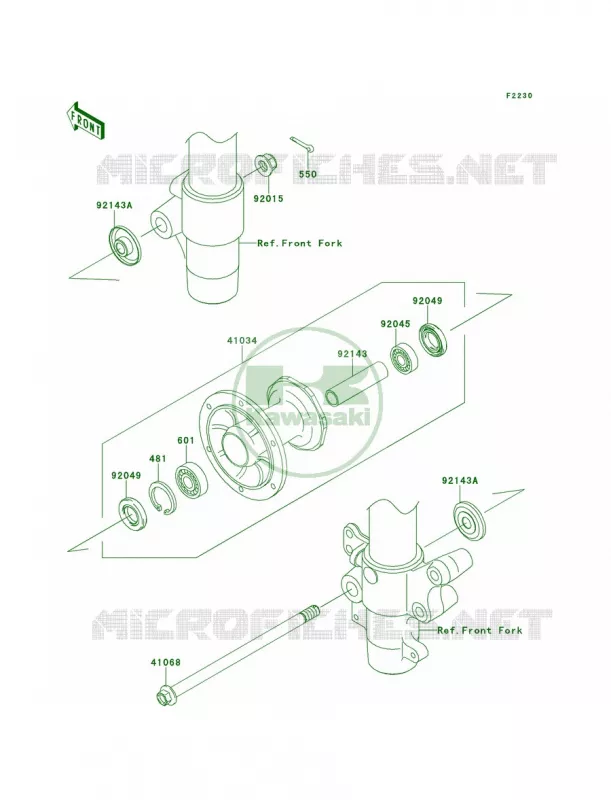 Front Hub Kawasaki MOTOS 85 2011 KX85  KX85ABF