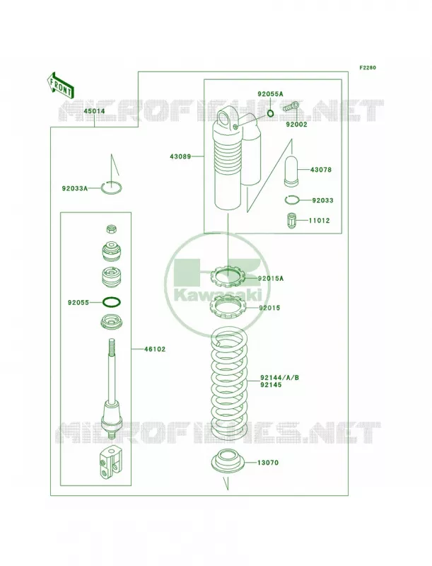 Shock Absorbers Kawasaki MOTOS 85 2011 KX85  KX85ABF