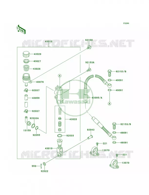 Rear Master Cylinder Kawasaki MOTOS 100 2011 KX100  KX100DBF