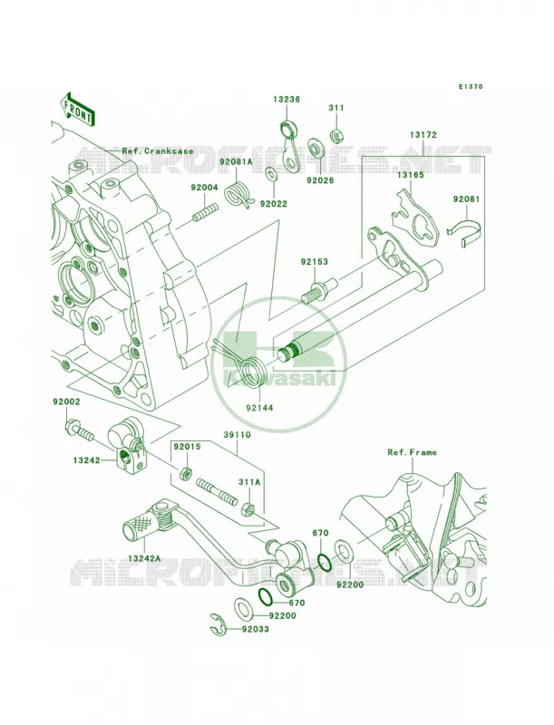 Gear Change Mechanism Kawasaki MOTOS 140 2009 KLX140 Monster Energy  KLX140A9FA
