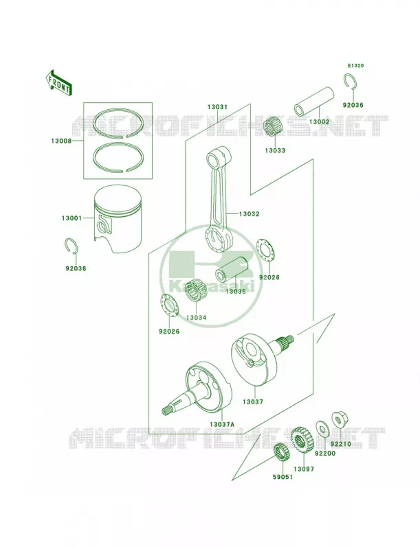 CrankshaftPistons Kawasaki MOTOS 65 2011 KX65   KX65ABF
