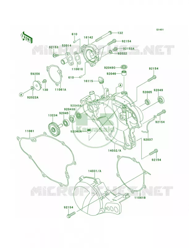 Engine Covers Kawasaki MOTOS 65 2011 KX65   KX65ABF
