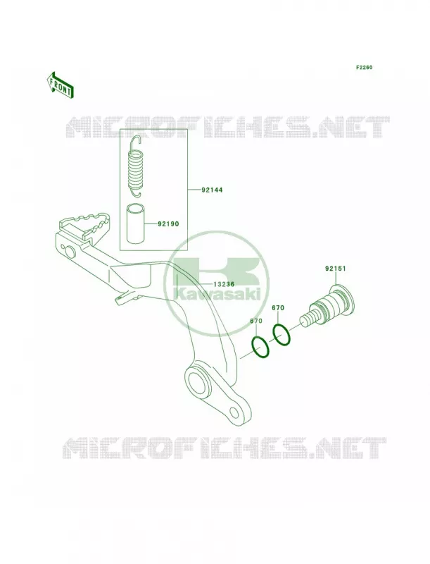 Brake Pedal Kawasaki MOTOS 85 2010 KX85  KX85AAF