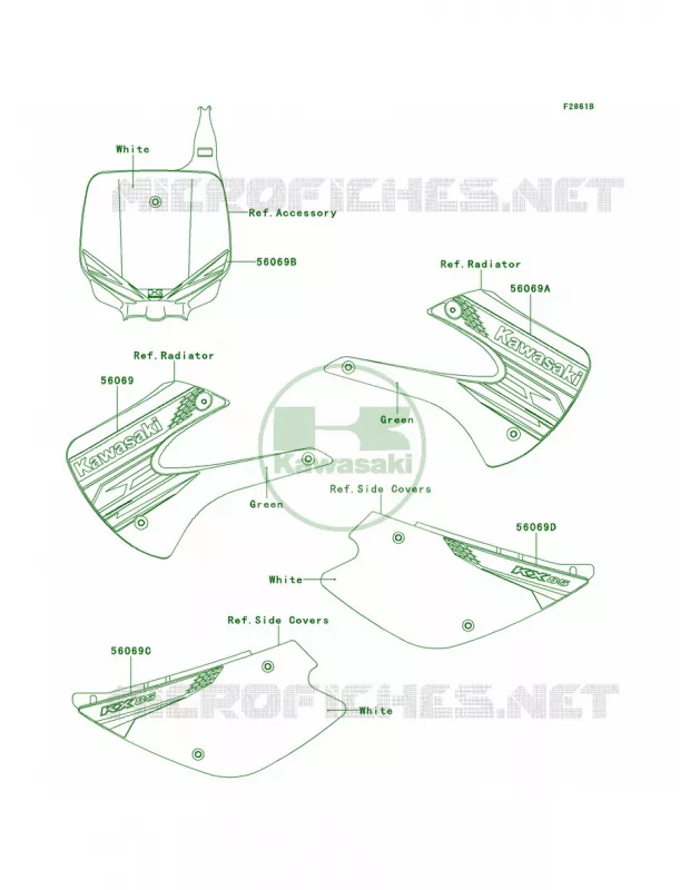 DecalsACF Kawasaki MOTOS 85 2010 KX85  KX85AAF