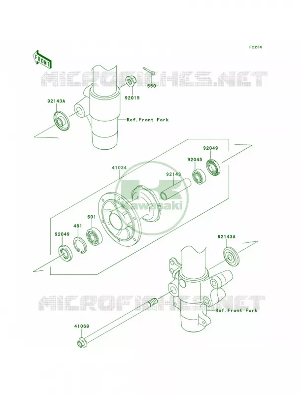 Front Hub Kawasaki MOTOS 85 2010 KX85  KX85AAF