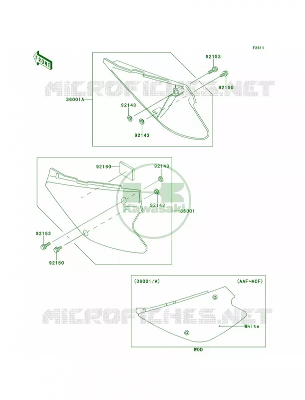 Side Covers Kawasaki MOTOS 85 2010 KX85  KX85AAF