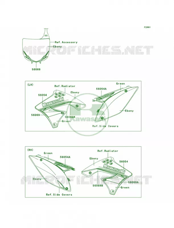 Decals Kawasaki MOTOS 250 2010 KX250F  KX250XAFB