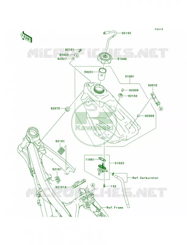 Fuel Tank Kawasaki MOTOS 250 2010 KX250F  KX250XAFB