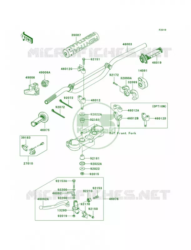 Handlebar Kawasaki MOTOS 250 2010 KX250F  KX250XAFB