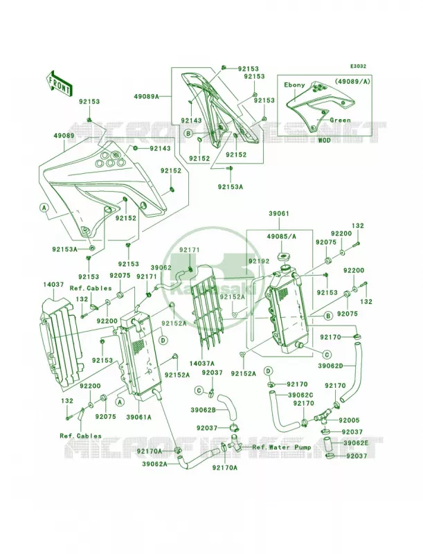 Radiator Kawasaki MOTOS 250 2010 KX250F  KX250XAFB