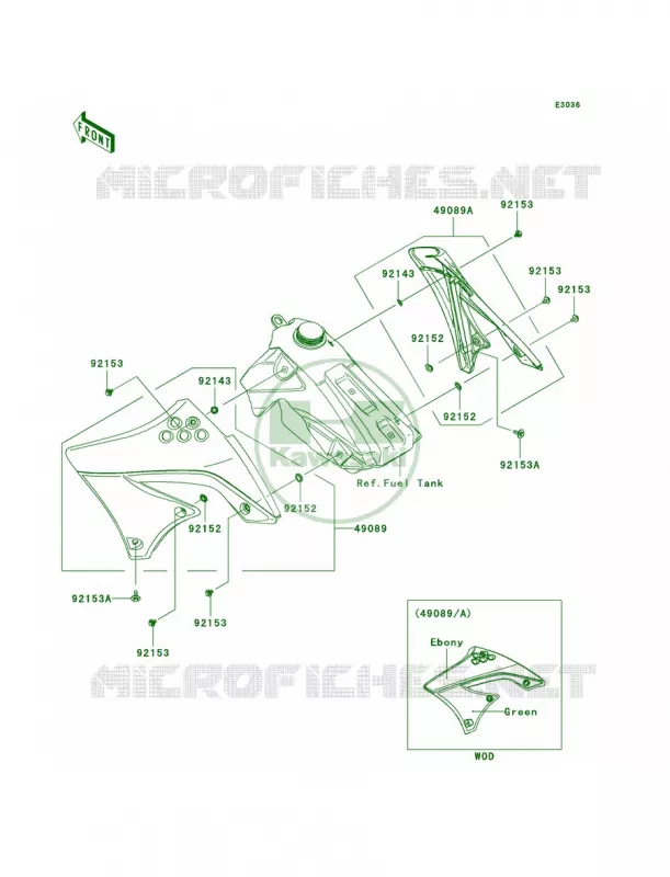 Engine Shrouds Kawasaki MOTOS 450 2010 KX450F  KX450EAF