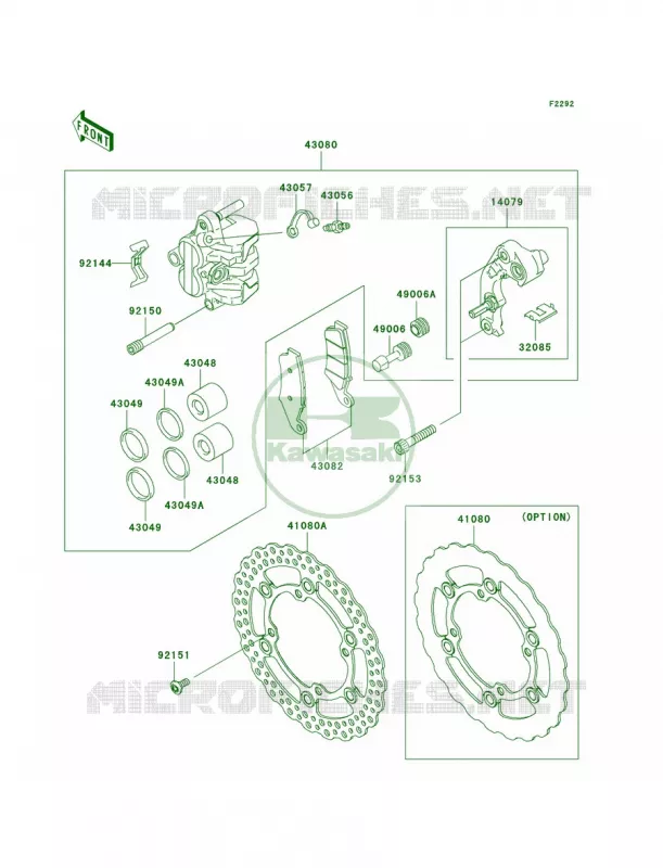 Front Brake Kawasaki MOTOS 450 2010 KX450F  KX450EAF