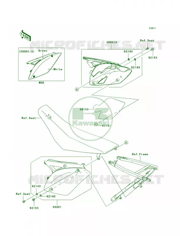 Side Covers Kawasaki MOTOS 450 2010 KX450F  KX450EAF