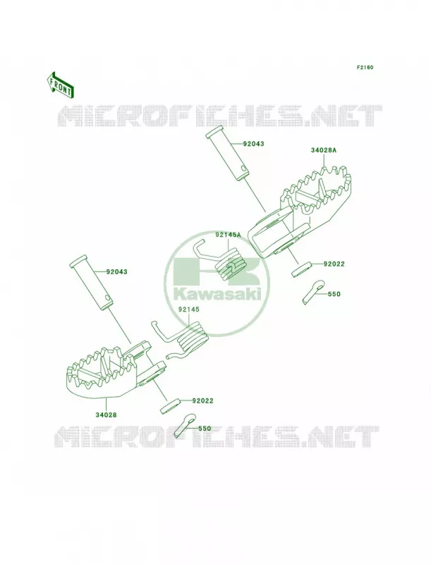 Footrests Kawasaki MOTOS 65 2009 KX65   KX65A9F