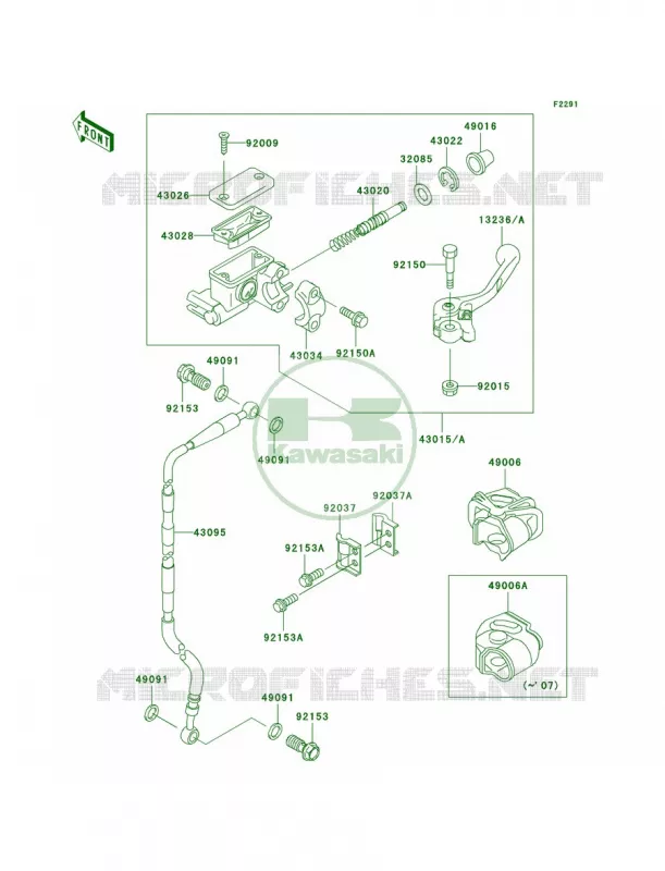 Front Master Cylinder Kawasaki MOTOS 65 2009 KX65   KX65A9F