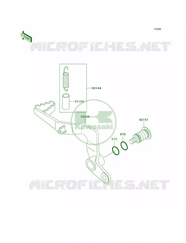 Brake Pedal Kawasaki MOTOS 65 2009 KX65 Monster Energy  KX65A9FA