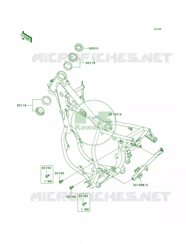 Frame Kawasaki MOTOS 65 2009 KX65 Monster Energy  KX65A9FA