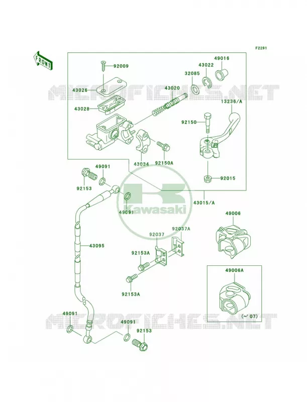 Front Master Cylinder Kawasaki MOTOS 65 2009 KX65 Monster Energy  KX65A9FA