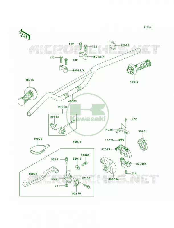 Handlebar Kawasaki MOTOS 65 2009 KX65 Monster Energy  KX65A9FA