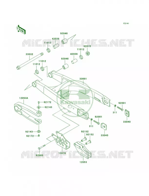 Swingarm Kawasaki MOTOS 65 2009 KX65 Monster Energy  KX65A9FA
