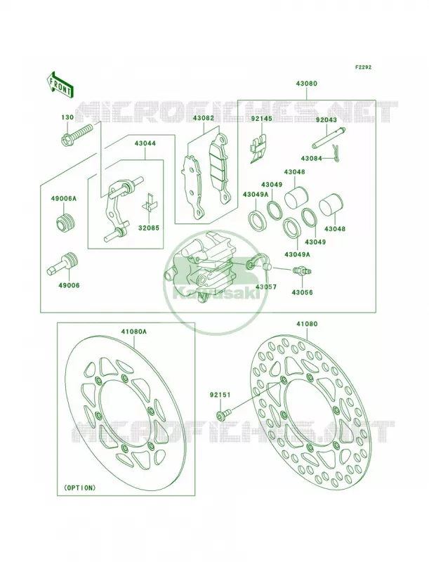 Front Brake Kawasaki MOTOS 100 2009 KX100  KX100D9F