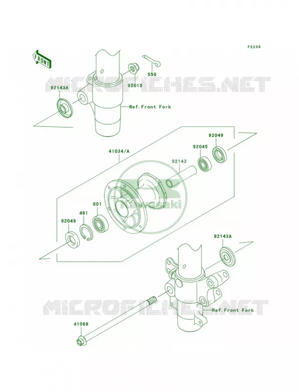 Front Hub Kawasaki MOTOS 100 2009 KX100  KX100D9F
