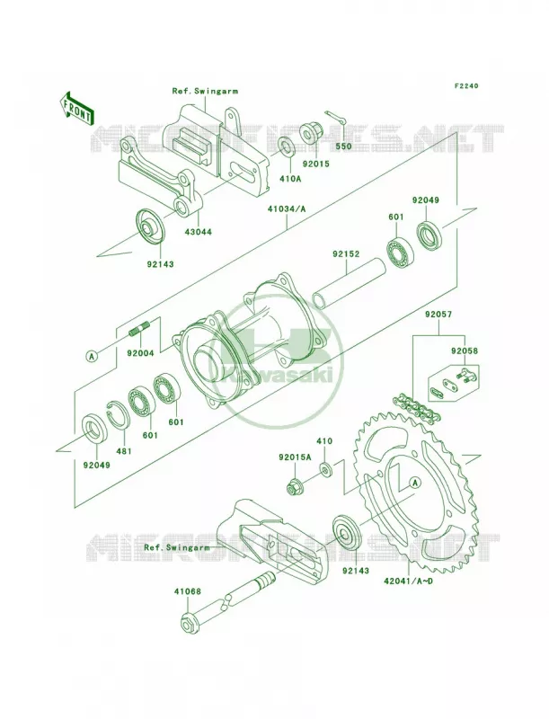 Rear Hub Kawasaki MOTOS 100 2009 KX100  KX100D9F