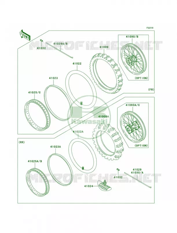 WheelsTires Kawasaki MOTOS 100 2009 KX100 Monster Energy  KX100D9FA