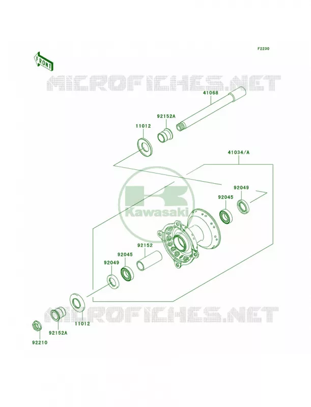 Front Hub Kawasaki MOTOS 250 2009 KX250F  KX250W9F