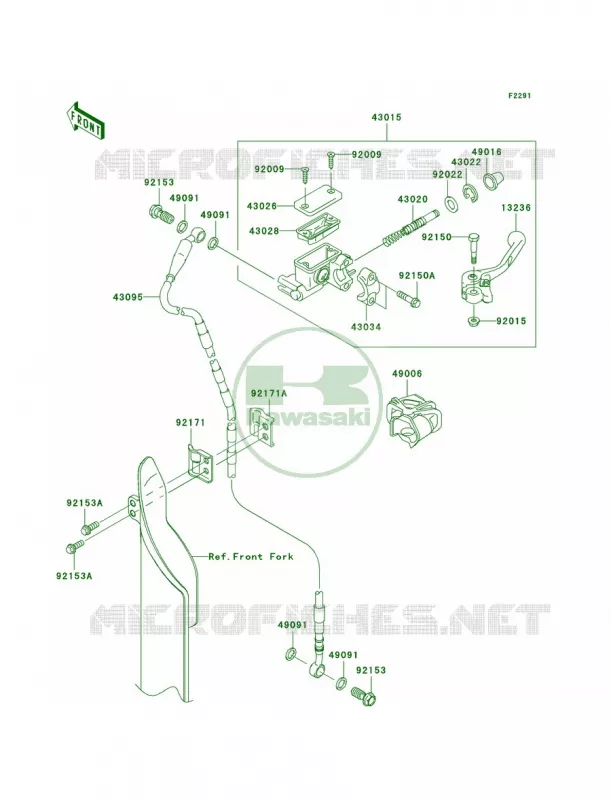 Front Master Cylinder Kawasaki MOTOS 250 2009 KX250F  KX250W9F