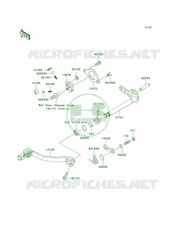 Gear Change Mechanism Kawasaki MOTOS 250 2009 KX250F  KX250W9F