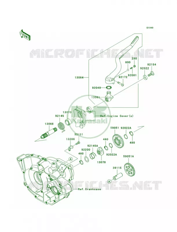 Kickstarter Mechanism Kawasaki MOTOS 250 2009 KX250F  KX250W9F
