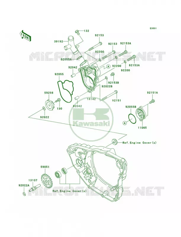 Water Pump Kawasaki MOTOS 250 2009 KX250F  KX250W9F