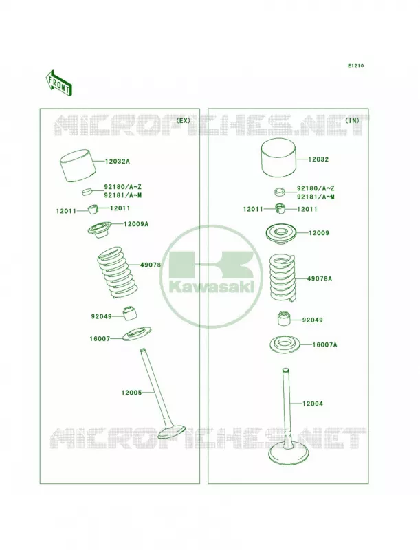 Valves Kawasaki MOTOS 250 2009 KX250F Monster Energy  KX250W9FA