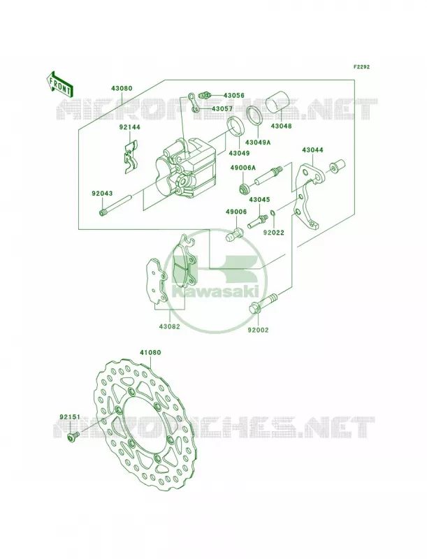 Front Brake Kawasaki MOTOS 140 2009 KLX140L  KLX140B9F