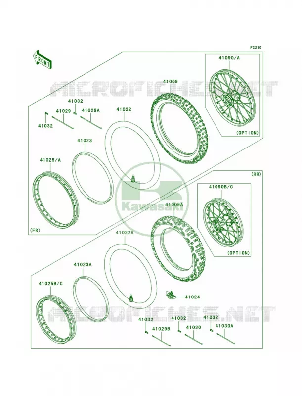 WheelsTires Kawasaki MOTOS 140 2009 KLX140L  KLX140B9F