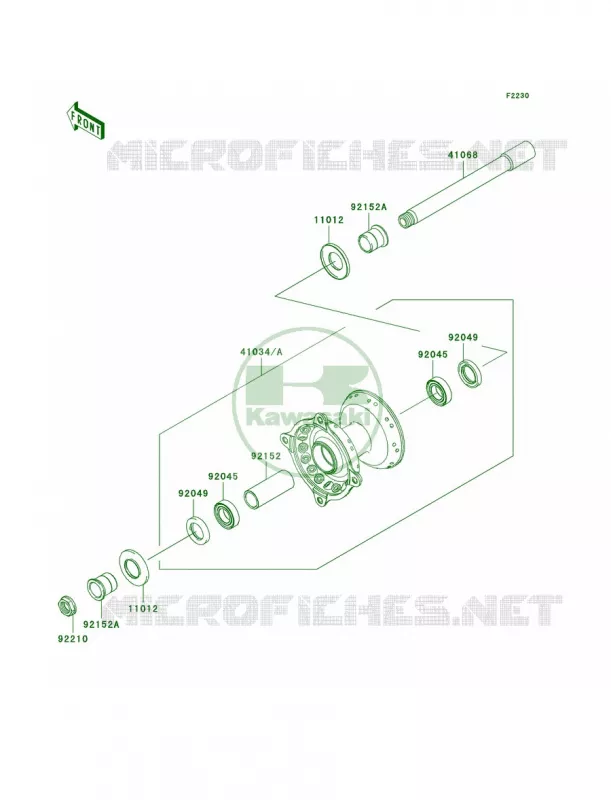 Front Hub Kawasaki MOTOS 450 2009 KX450F  KX450E9F