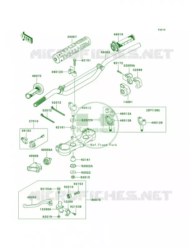 Handlebar Kawasaki MOTOS 450 2009 KX450F  KX450E9F