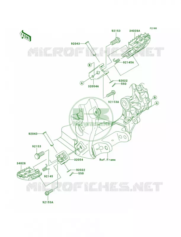 Footrests Kawasaki MOTOS 450 2009 KX450F Monster Energy  KX450E9FA