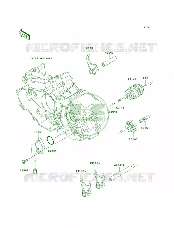 Gear Change DrumShift Forks Kawasaki MOTOS 450 2009 KX450F Monster Energy  KX450E9FA