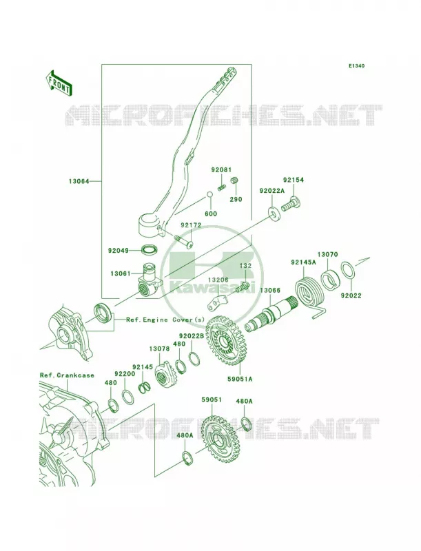 Kickstarter Mechanism Kawasaki MOTOS 450 2009 KX450F Monster Energy  KX450E9FA