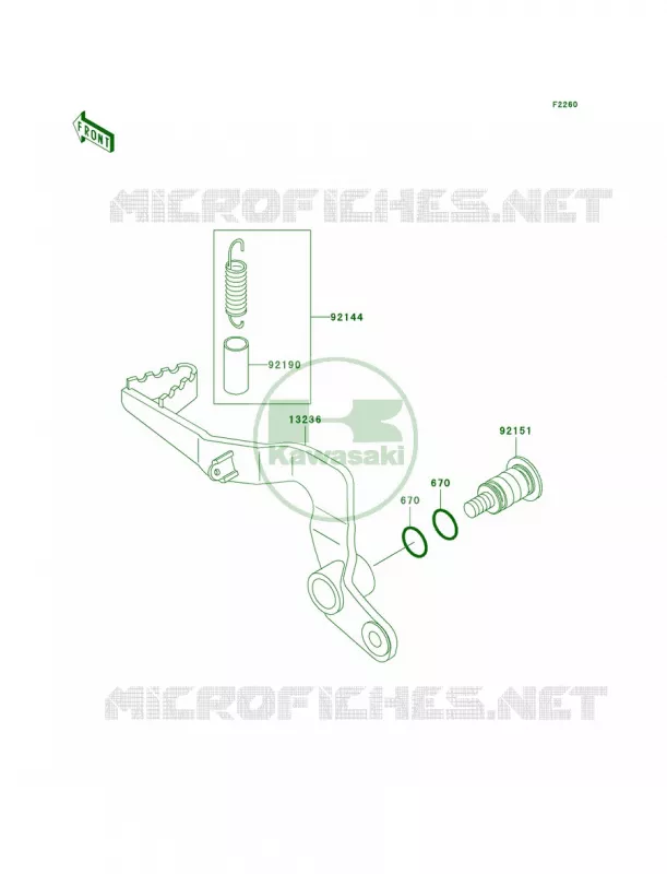 Brake Pedal Kawasaki MOTOS 65 2008 KX65   KX65A8F